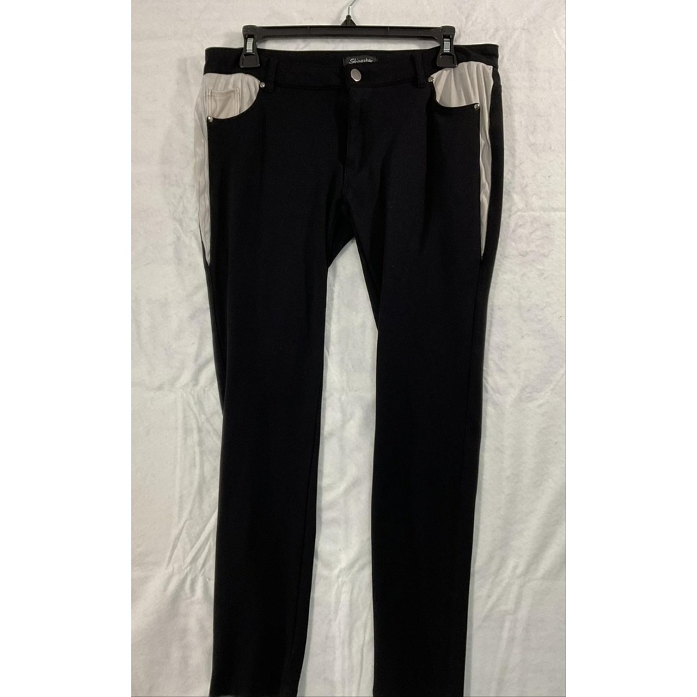 Shinestar Pants Womens 2XL Black Jegging Stretch Knit Slim Leg Zip Pockets